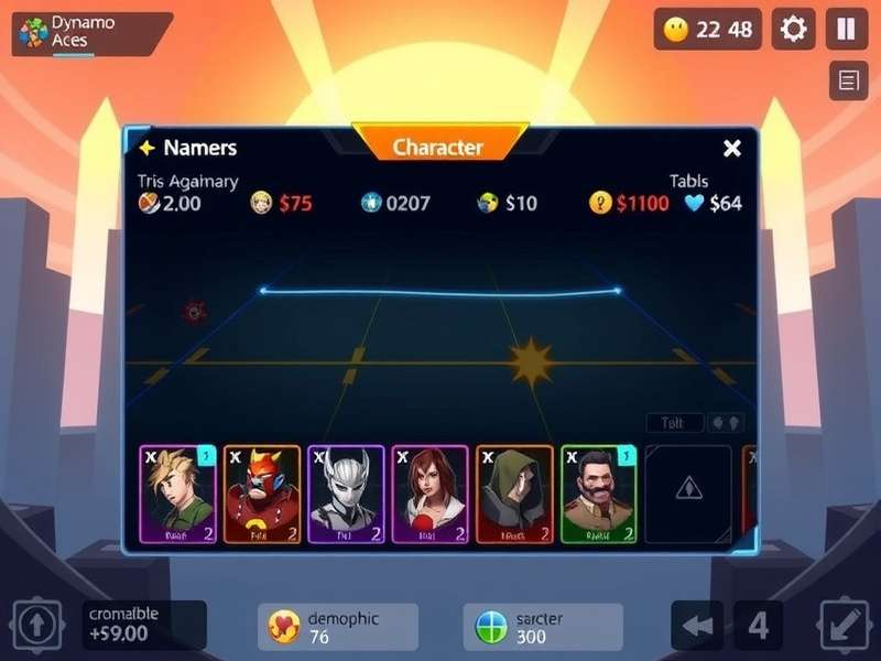 Dynamo Aces gameplay screenshot showing character selection